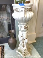MaxSold Auction: Cherub Pedestal Planter with Bronze Floor Vase - Carson (California, USA) PARTNER MANAGED Estate Sale Online Auction -  South Perry Street