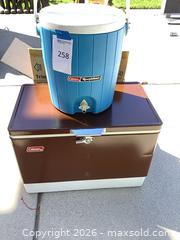 MaxSold Auction: Coleman Metal Chest Cooler & Roundabout Water Jug Cooler - Carson (California, USA) PARTNER MANAGED Estate Sale Online Auction -  South Perry Street