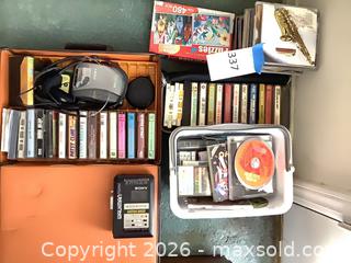 MaxSold Auction: Mixed Cassette Tapes, CDs, Sony Walkman & Headphones (11-25) - Carson (California, USA) PARTNER MANAGED Estate Sale Online Auction -  South Perry Street