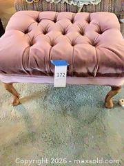 MaxSold Auction: Pink Blush Velvet Ottoman with Wooden Legs - Carson (California, USA) PARTNER MANAGED Estate Sale Online Auction -  South Perry Street
