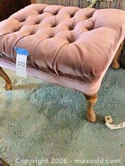 MaxSold Auction: Pink Blush Velvet Ottoman with Wooden Legs - Carson (California, USA) PARTNER MANAGED Estate Sale Online Auction -  South Perry Street