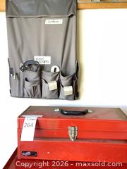 MaxSold Auction: Red Metal Toolbox with Busy Pockets Organizer & Tools - Carson (California, USA) PARTNER MANAGED Estate Sale Online Auction -  South Perry Street