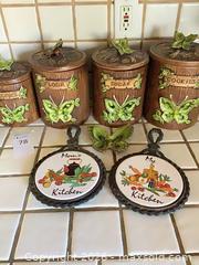 MaxSold Auction: Treasure Craft kitchen canister set with trivets and small dish - Carson (California, USA) PARTNER MANAGED Estate Sale Online Auction -  South Perry Street