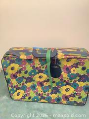MaxSold Auction: Vintage Small Floral Novelty Vinyl Suitcase with Luggage Tag - Carson (California, USA) PARTNER MANAGED Estate Sale Online Auction -  South Perry Street