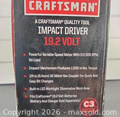 MaxSold Auction: Craftsman Impact Driver 19.2V - Toronto (Ontario, Canada) SELLER MANAGED Downsizing Online Auction - Metropolitan Road (STORAGE)