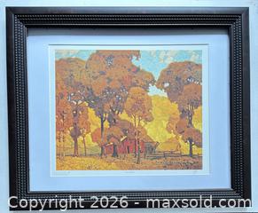 MaxSold Auction: Framed Hand Signed Group of Seven Lithograph by A.J. Casson “Autumn Afternoon” with COA 30 x 20 Large Size - Otonabee-South Monaghan (Ontario, Canada) PARTNER MANAGED Reseller Online Auction - Dougall Drive