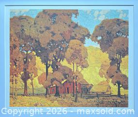 MaxSold Auction: Framed Hand Signed Group of Seven Lithograph by A.J. Casson “Autumn Afternoon” with COA 30 x 20 Large Size - Otonabee-South Monaghan (Ontario, Canada) PARTNER MANAGED Reseller Online Auction - Dougall Drive