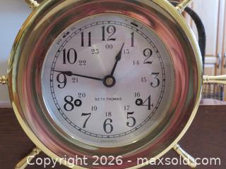 MaxSold Auction: Seth Thomas Helmsman Mounted Ships Clock & Barometer Set Desk Mantel Shelf - San Bruno (California, USA) SELLER MANAGED Downsizing Online Auction - 2nd Avenue