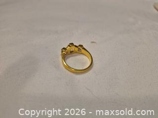 MaxSold Auction: Gold colored Ring with one yellow middle stone and two clear stones on each side. - Ottawa (Ontario, Canada) SELLER MANAGED Downsizing Online Auction - St.-Denis Street