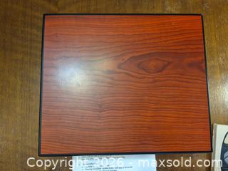 MaxSold Auction: Humidor with Hygrometer, Cutter, Divider and instructions to maintain perfect humidity - Ottawa (Ontario, Canada) SELLER MANAGED Downsizing Online Auction - St.-Denis Street