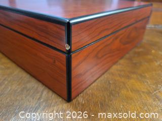 MaxSold Auction: Humidor with Hygrometer, Cutter, Divider and instructions to maintain perfect humidity - Ottawa (Ontario, Canada) SELLER MANAGED Downsizing Online Auction - St.-Denis Street