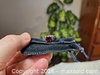 MaxSold Auction: Silver Garnet Ring - Ottawa (Ontario, Canada) SELLER MANAGED Downsizing Online Auction - St.-Denis Street