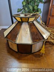 MaxSold Auction: Tiffany-Style Stained Glass Pendant Lamp with about 12 feet of wire - Ottawa (Ontario, Canada) SELLER MANAGED Downsizing Online Auction - St.-Denis Street