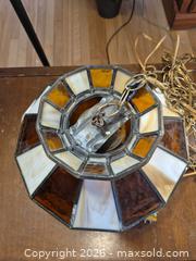 MaxSold Auction: Tiffany-Style Stained Glass Pendant Lamp with about 12 feet of wire - Ottawa (Ontario, Canada) SELLER MANAGED Downsizing Online Auction - St.-Denis Street