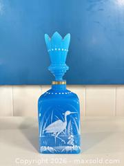 MaxSold Auction: Cobalt Blue Glass Perfume Bottle with Gilded Trim & Stopper - London (Ontario, Canada) PARTNER MANAGED Moving Online Auction - Manchester Road