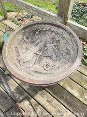 MaxSold Auction: Concrete Dragonfly Birdbath with Assorted Birdhouses & Shepherd Hooks - London (Ontario, Canada) PARTNER MANAGED Moving Online Auction - Manchester Road