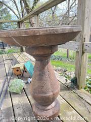 MaxSold Auction: Concrete Dragonfly Birdbath with Assorted Birdhouses & Shepherd Hooks - London (Ontario, Canada) PARTNER MANAGED Moving Online Auction - Manchester Road
