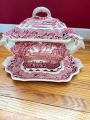 MaxSold Auction: Mason's Vista Red/Pink Transferware Ironstone Tureen Set (Large) - London (Ontario, Canada) PARTNER MANAGED Moving Online Auction - Manchester Road