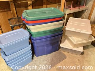 MaxSold Auction: Mixed Plastic Storage Bins & Totes - Assorted Sizes & Colors 12 in total  - London (Ontario, Canada) PARTNER MANAGED Moving Online Auction - Manchester Road