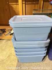 MaxSold Auction: Mixed Plastic Storage Bins & Totes - Assorted Sizes & Colors 12 in total  - London (Ontario, Canada) PARTNER MANAGED Moving Online Auction - Manchester Road