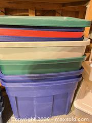 MaxSold Auction: Mixed Plastic Storage Bins & Totes - Assorted Sizes & Colors 12 in total  - London (Ontario, Canada) PARTNER MANAGED Moving Online Auction - Manchester Road