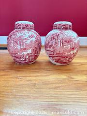 MaxSold Auction: Pair of Mason's Vista Red/Pink Transferware Ginger Jars - London (Ontario, Canada) PARTNER MANAGED Moving Online Auction - Manchester Road