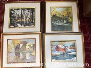 MaxSold Auction: Set of 4 Framed Original Oil River Landscape Paintings by H. Vaughan - London (Ontario, Canada) PARTNER MANAGED Moving Online Auction - Manchester Road