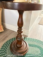 MaxSold Auction: Solid Wood Pedestal Side/End Table, Dark Walnut Finish - London (Ontario, Canada) PARTNER MANAGED Moving Online Auction - Manchester Road