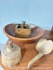 MaxSold Auction: Vintage Wooden Dough Bowl, Scoop, Butter Press & Metal-Top Press - London (Ontario, Canada) PARTNER MANAGED Moving Online Auction - Manchester Road