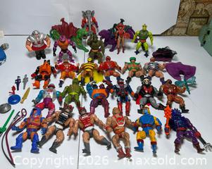 MaxSold Auction: MOTU He Man Large Figure Lot w/ Panthers - Rush (New York, USA) PARTNER MANAGED Estate Sale Online Auction - Honeoye Falls Five Points Road.