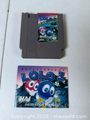 MaxSold Auction: NES Nintendo Lolo 3 Video Game & Booklet - Rush (New York, USA) PARTNER MANAGED Estate Sale Online Auction - Honeoye Falls Five Points Road.