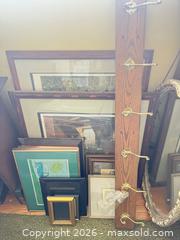 MaxSold Auction: Assorted Framed Prints, Large Gilt Mirror & Wooden Wall Rack with Hooks - Toronto (Ontario, Canada) SELLER MANAGED Estate Sale Online Auction - Houston Crescent