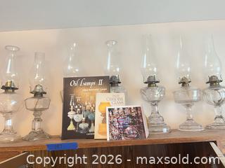 MaxSold Auction: Lot of 7-9 Vintage Glass Oil/Kerosene Lamps with Chimneys - Toronto (Ontario, Canada) SELLER MANAGED Estate Sale Online Auction - Houston Crescent