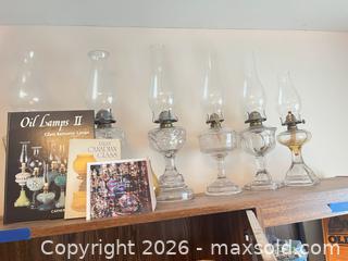 MaxSold Auction: Lot of 7-9 Vintage Glass Oil/Kerosene Lamps with Chimneys - Toronto (Ontario, Canada) SELLER MANAGED Estate Sale Online Auction - Houston Crescent