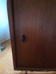 MaxSold Auction: Mid-Century Modern Walnut Tone Sideboard with Sliding Doors - Toronto (Ontario, Canada) SELLER MANAGED Estate Sale Online Auction - Houston Crescent