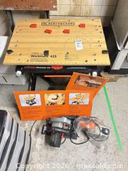 MaxSold Auction: Black+Decker Workmate 425 Portable Workbench with Corded Saw - Toronto (Ontario, Canada) PARTNER MANAGED Estate Sale Online Auction - Coxwell Avenue