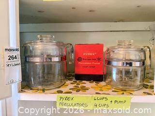 MaxSold Auction: Pyrex Range-Top Percolator — Glass & Metal, Vintage - Toronto (Ontario, Canada) PARTNER MANAGED Estate Sale Online Auction - Coxwell Avenue
