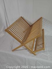 MaxSold Auction: Bamboo Two-Tier Foldable Dish Drying Rack 18 x 15 in - Brantford (Ontario, Canada) SELLER MANAGED Downsizing Online Auction - Kitchener Avenue