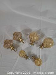MaxSold Auction: Set of 3 Pairs Acrylic & Gold Metal Curtain Rod Finials - Brantford (Ontario, Canada) SELLER MANAGED Downsizing Online Auction - Kitchener Avenue