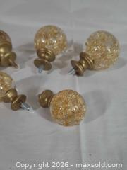 MaxSold Auction: Set of 3 Pairs Acrylic & Gold Metal Curtain Rod Finials - Brantford (Ontario, Canada) SELLER MANAGED Downsizing Online Auction - Kitchener Avenue