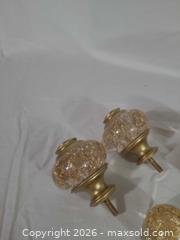 MaxSold Auction: Set of 3 Pairs Acrylic & Gold Metal Curtain Rod Finials - Brantford (Ontario, Canada) SELLER MANAGED Downsizing Online Auction - Kitchener Avenue
