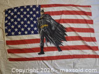 MaxSold Auction: US Stars & Stripes & Batman Patriotic Flag, 3 x 5 ft - Brantford (Ontario, Canada) SELLER MANAGED Downsizing Online Auction - Kitchener Avenue