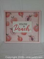 MaxSold Auction: Wooden Fruit & Quote Wall Sign, Pink/Peach/White, Medium - Brantford (Ontario, Canada) SELLER MANAGED Downsizing Online Auction - Kitchener Avenue