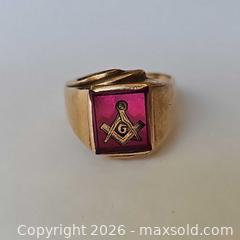 MaxSold Auction: 10K Gold Masonic Ring - Russell (Ontario, Canada) SELLER MANAGED Downsizing Online Auction - George Street