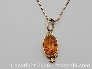 MaxSold Auction: Gold necklace with Baltic Amber Pendant - Russell (Ontario, Canada) SELLER MANAGED Downsizing Online Auction - George Street