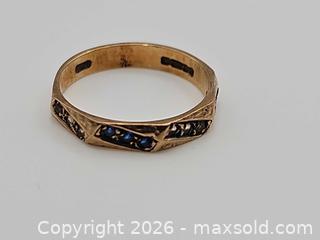MaxSold Auction: Gold Ring with Blue Stones and Diamonds - Russell (Ontario, Canada) SELLER MANAGED Downsizing Online Auction - George Street