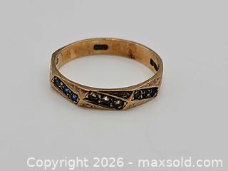 MaxSold Auction: Gold Ring with Blue Stones and Diamonds - Russell (Ontario, Canada) SELLER MANAGED Downsizing Online Auction - George Street