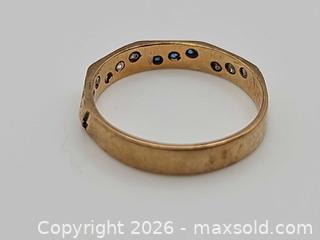 MaxSold Auction: Gold Ring with Blue Stones and Diamonds - Russell (Ontario, Canada) SELLER MANAGED Downsizing Online Auction - George Street