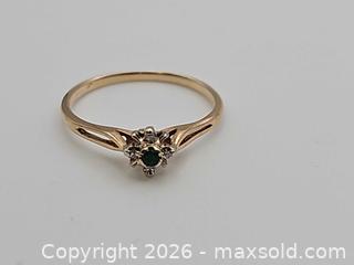 MaxSold Auction: Gold Ring with Diamonds and Green Stone - Russell (Ontario, Canada) SELLER MANAGED Downsizing Online Auction - George Street