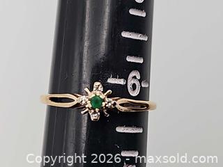 MaxSold Auction: Gold Ring with Diamonds and Green Stone - Russell (Ontario, Canada) SELLER MANAGED Downsizing Online Auction - George Street
